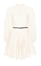 Zimmermann 1 Ottie Embroidered Mini Dress in Cream