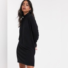 Asos Noisy May Black Knit Sweater Mini Dress Long Sleeve Soft - Size XS