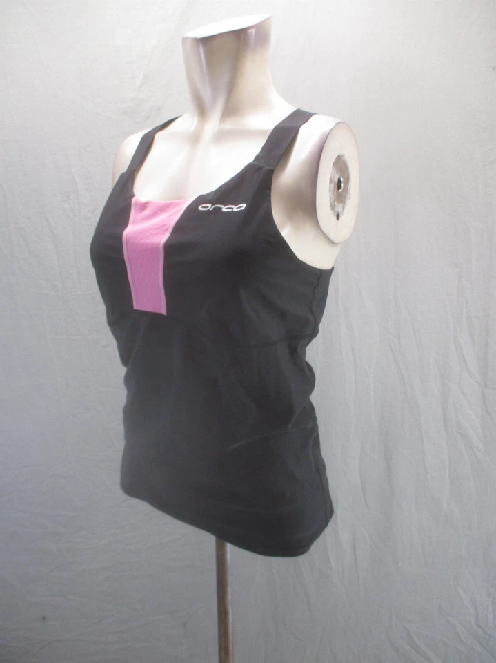 ORCA L 码女式黑色方领运动赛车背部健身背心 984 — 第 3/4 张图片