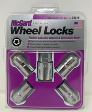 McGard 24215 Wheel Lock Set M14X1.5 Nut Cone Seat 1.639" Oal-Chrome Dual Hex Key