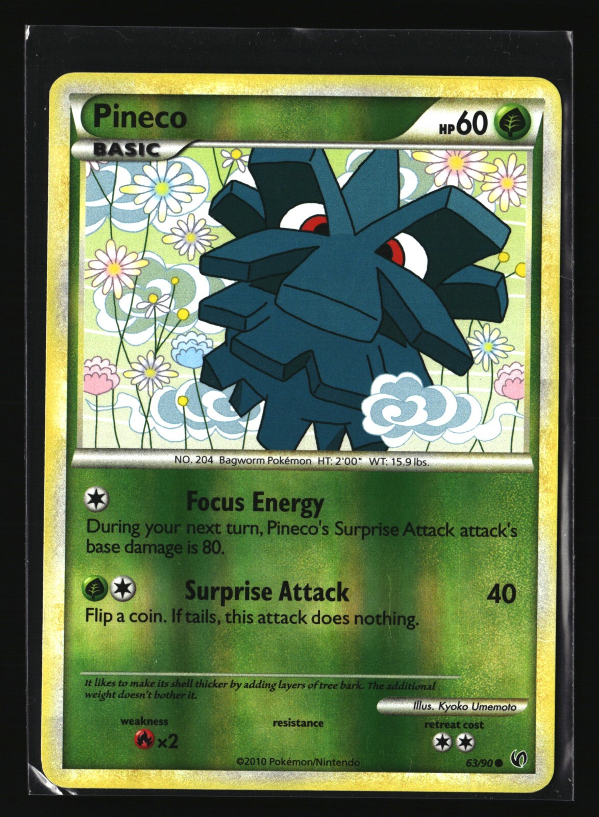Pokemon PINECO 63/90 Reverse Holo (2010 Undaunted) LP/Light Play