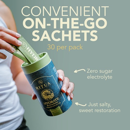 Zero Sugar RITUA HYDRATE Electrolyte Powder, Zero Carbs, 30 Sachets, Mixed Berry - Picture 10 of 10
