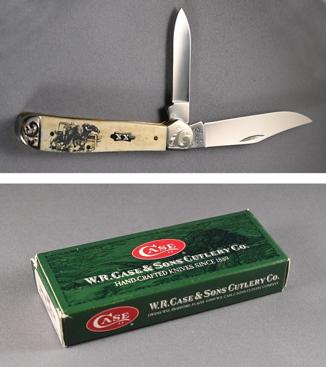 Case xx -Limited Edition Scrimshaw ANTIQUE Bone - COPPERHEAD
