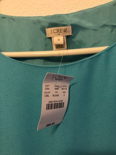 J Crew womens sheath dress 4 Camille mini nwt pockets aqua blue factory - 第 2/6 張圖片