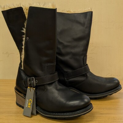 Womens CAT/CATERPILLAR 'MARDY' Fur lined long boots size 7. cost