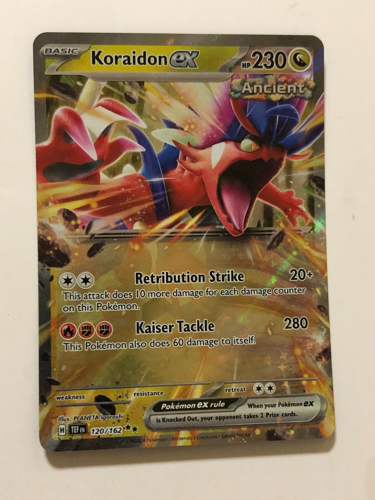 Pokemon Card Temporal Forces Double Rare Koraidon EX 120/162 NM