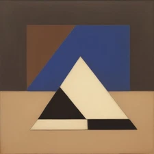 Medium Abstract Painting 2x2 ft. Post-Modernism Geometric Demrin OOAK NEW