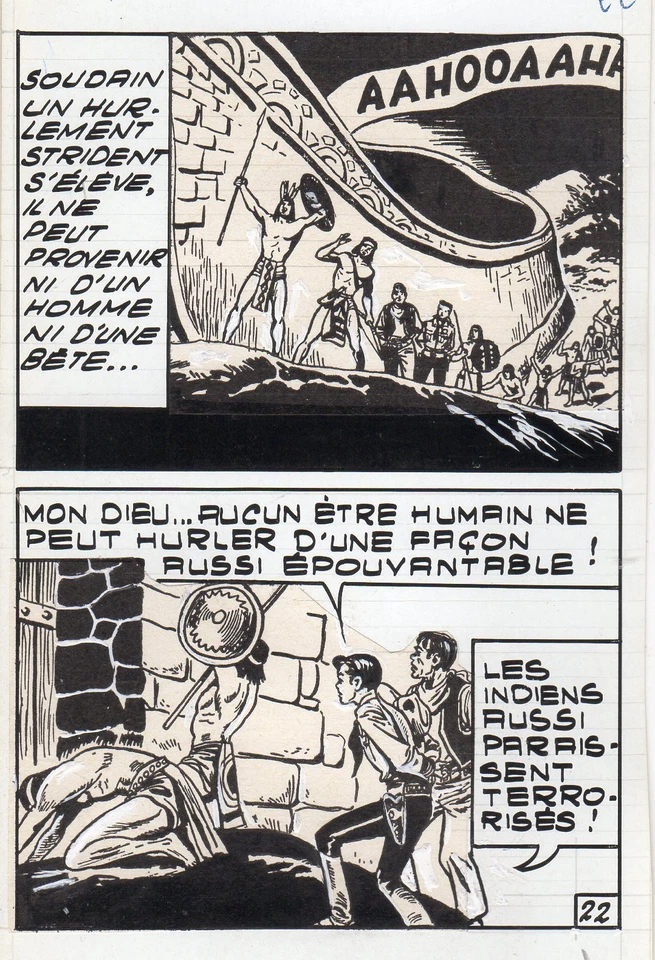 MIKI LE RANGER LES INDIENS  PLANCHE  MONTAGE NEVADA 1961 PIECE UNIQUE PAGE 22 - Photo 1/1