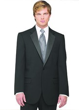 Sizes 34-64 Reg. 6-Piece Tuxedo Package w/Flat Front Pants, Silver Vest  Tie