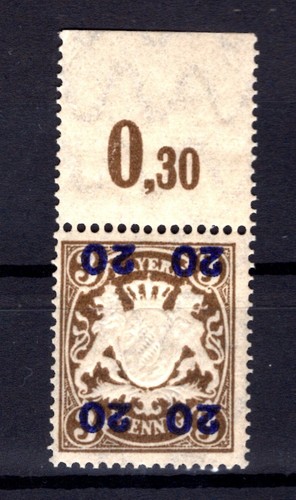 BAVARIA 177IIK GOLD Obliqua Head Margine Upper MNH Mint