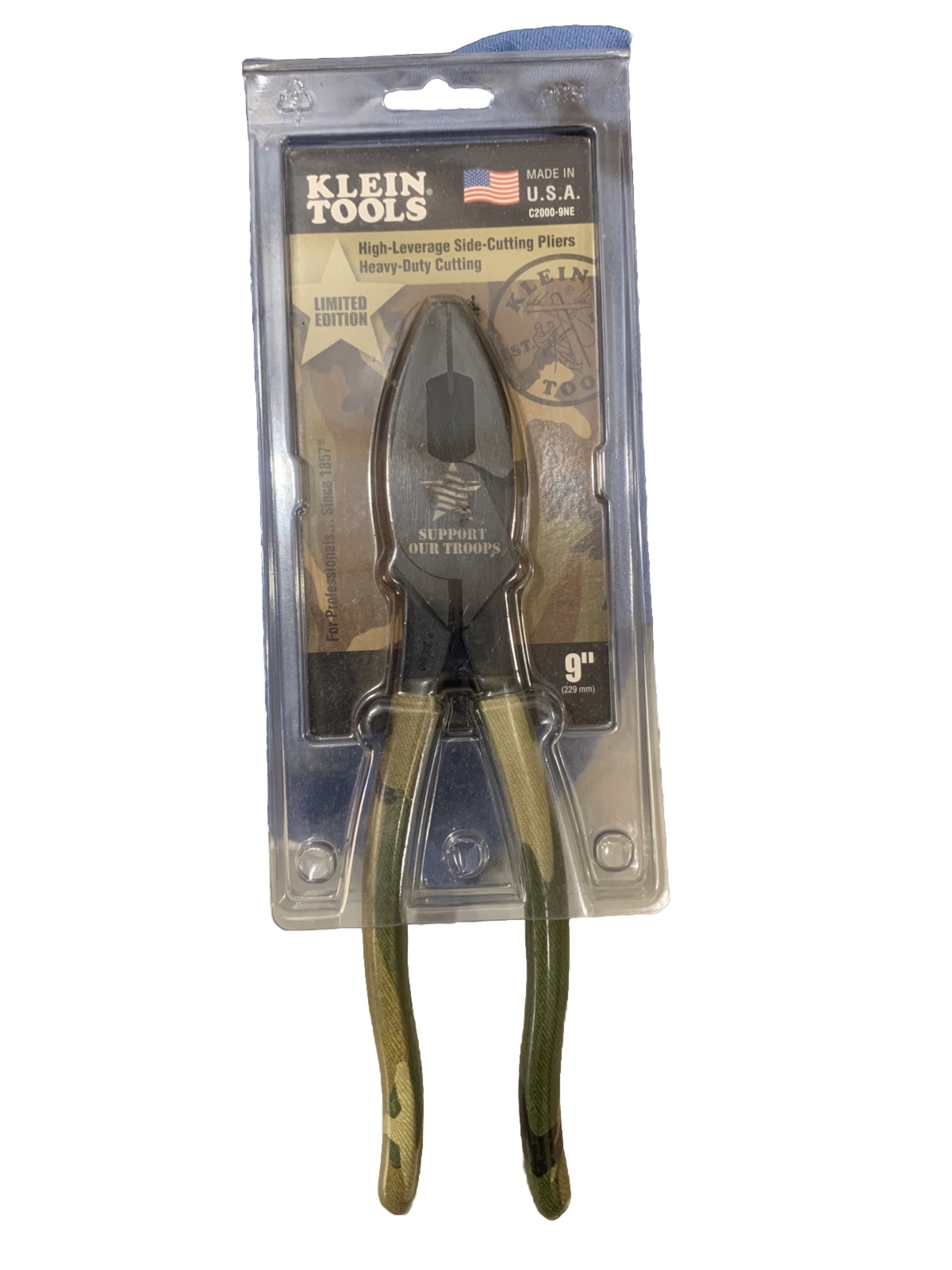Klein Tools Limited Edition SideCutting Camo Camouflage 9” Pliers