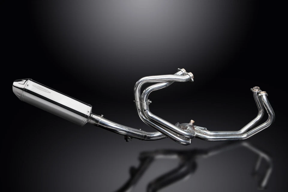 Silenciador Tri-Oval Aço Inoxidável Honda VFR800 Interceptor 1998-01 Escape Completo 4-1 13" - Imagem 3 de 4