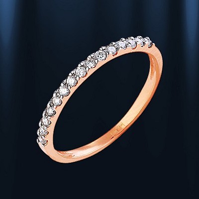 Rose Rotgold 585 RING mit CZ Neu  Glänzend Band Ring 2 mm Bandring