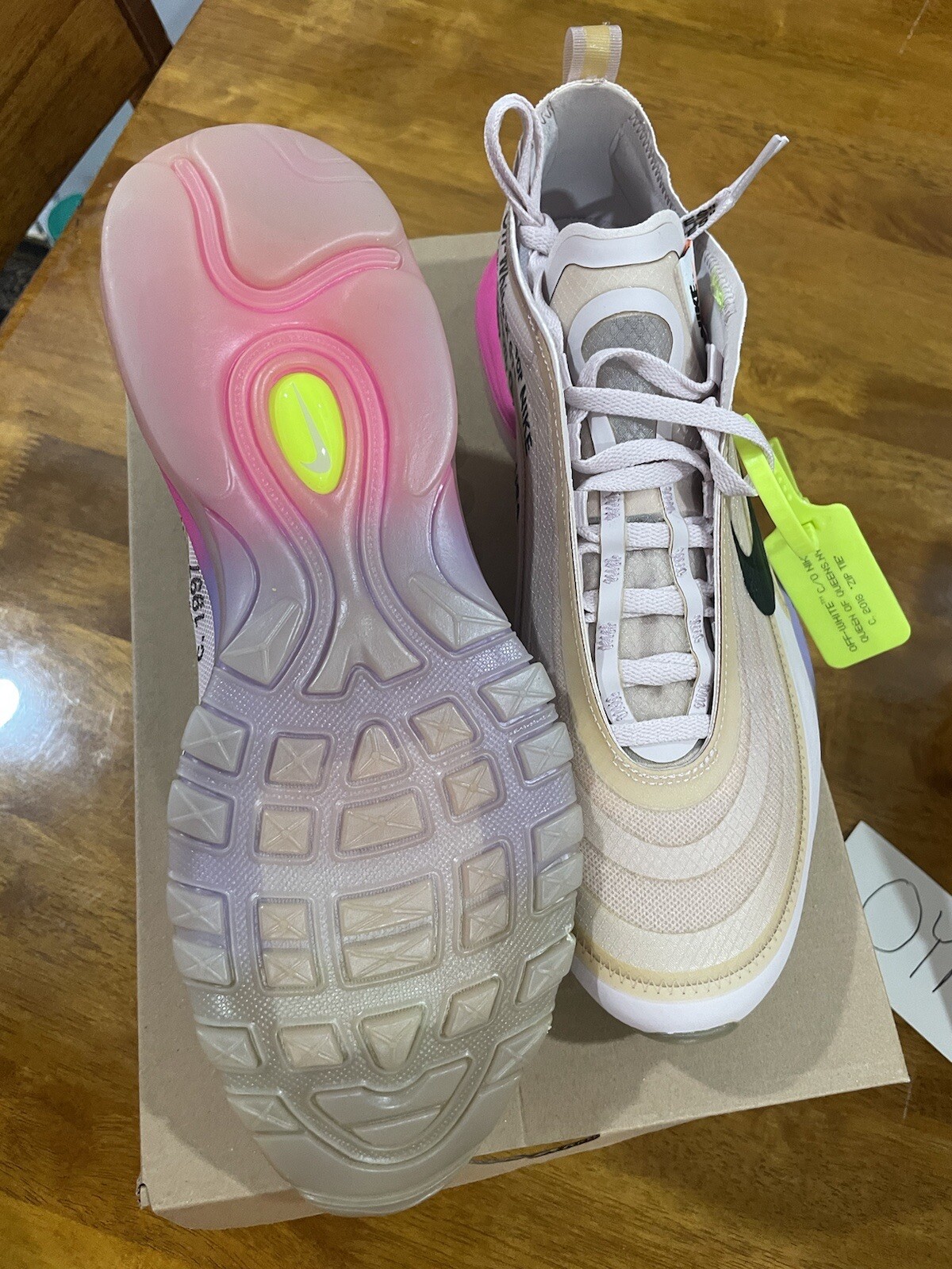 OFF WHITE X NIKE Nike Serena Williams x bianco sporco x Air Max 97 OG Queen taglia 9 5 nuove