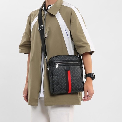 Bolso Bandolera de Cuero para Hombres Bolso Mensajero de Hombro Grande Bolso de Viaje Informal - Imagen 9 de 17