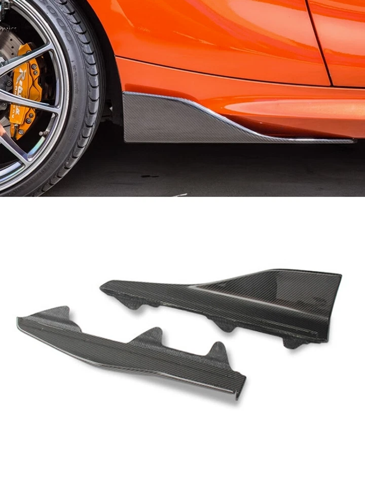 REAL CARBON For BMW F87 M2 16-2020 Side Skirt Extension Lip MP Splitters Fins A - Image 2 of 4