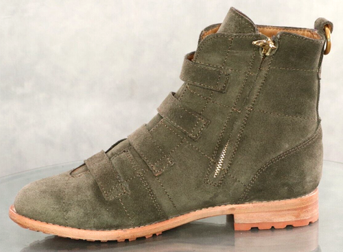 Stivaletti da donna Calleen Cordero Sloan $660 taglia 9 scamosciati verde oliva usati in ottime condizioni - Foto 9 di 12