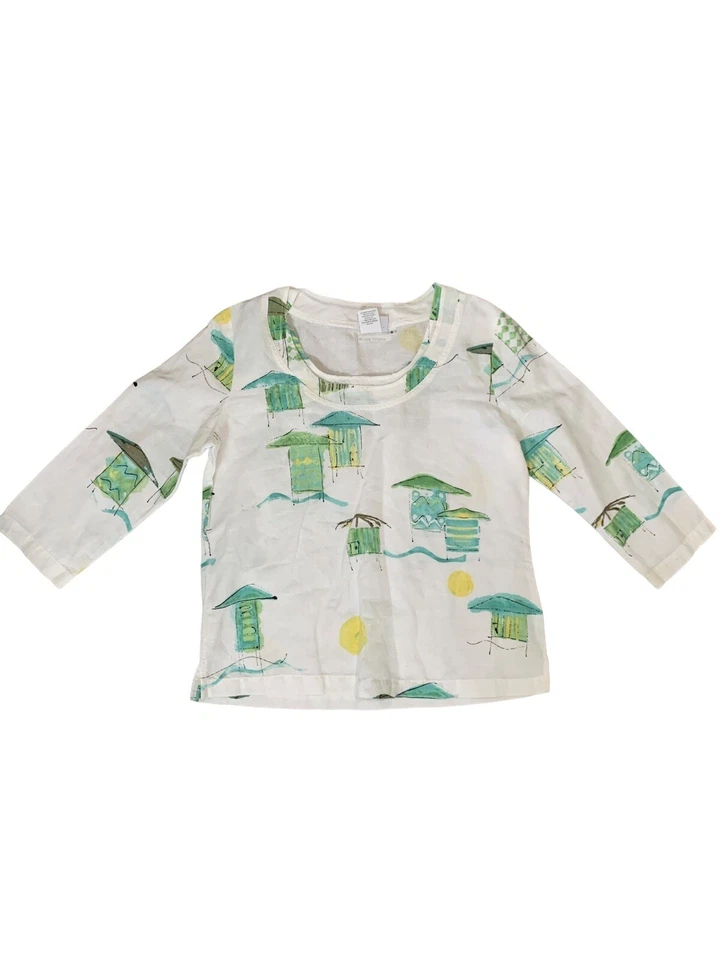 Hot Cotton Top Women�s SP White Linen Blend Boxy Shirt Summer Beach Cruise Wear - Image 2 of 4