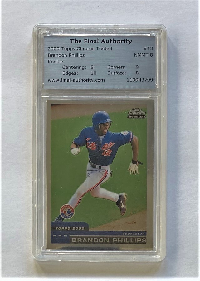 Brandon Phillips 2000 Topps Traded Chrome Baseball Rookie Card # T3 Graded 8