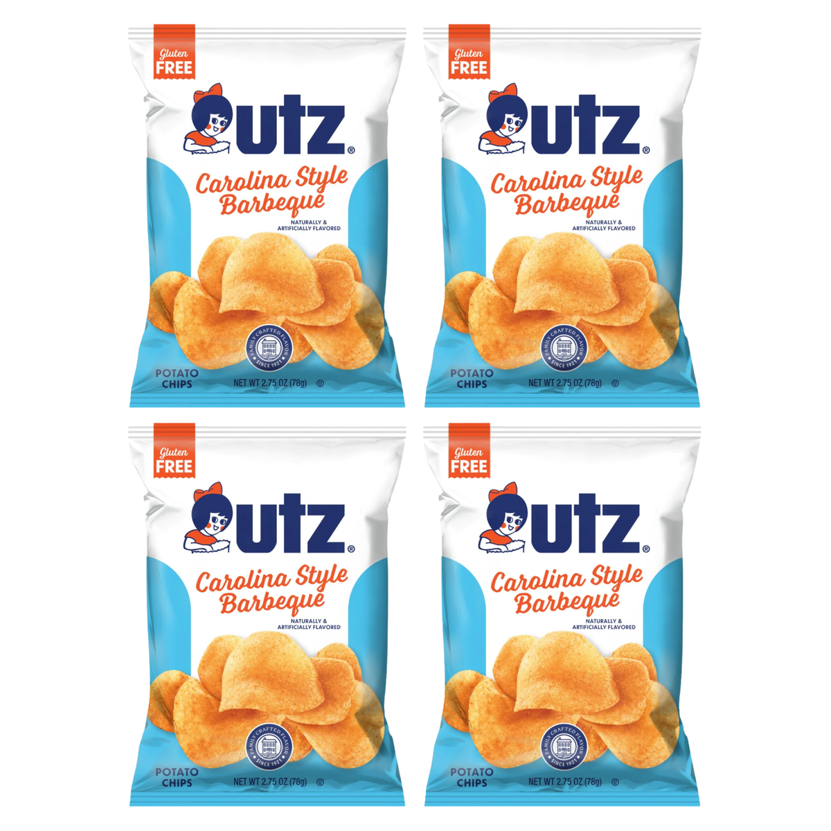 UTZ Carolina Style Barbeque Potato Chips 2.75oz, 4 Packs ~ Gluten Free |  eBay