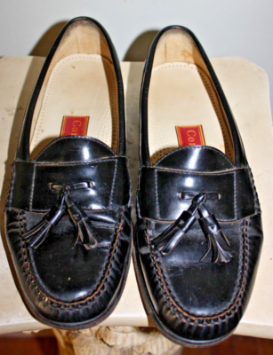 Cole Haan City Mens 12D Black Patent Leather Tassel Loafers 3506 Cole Haan City 3506 Pinch Tassel Black Leather Loafers Shoes  main image 4