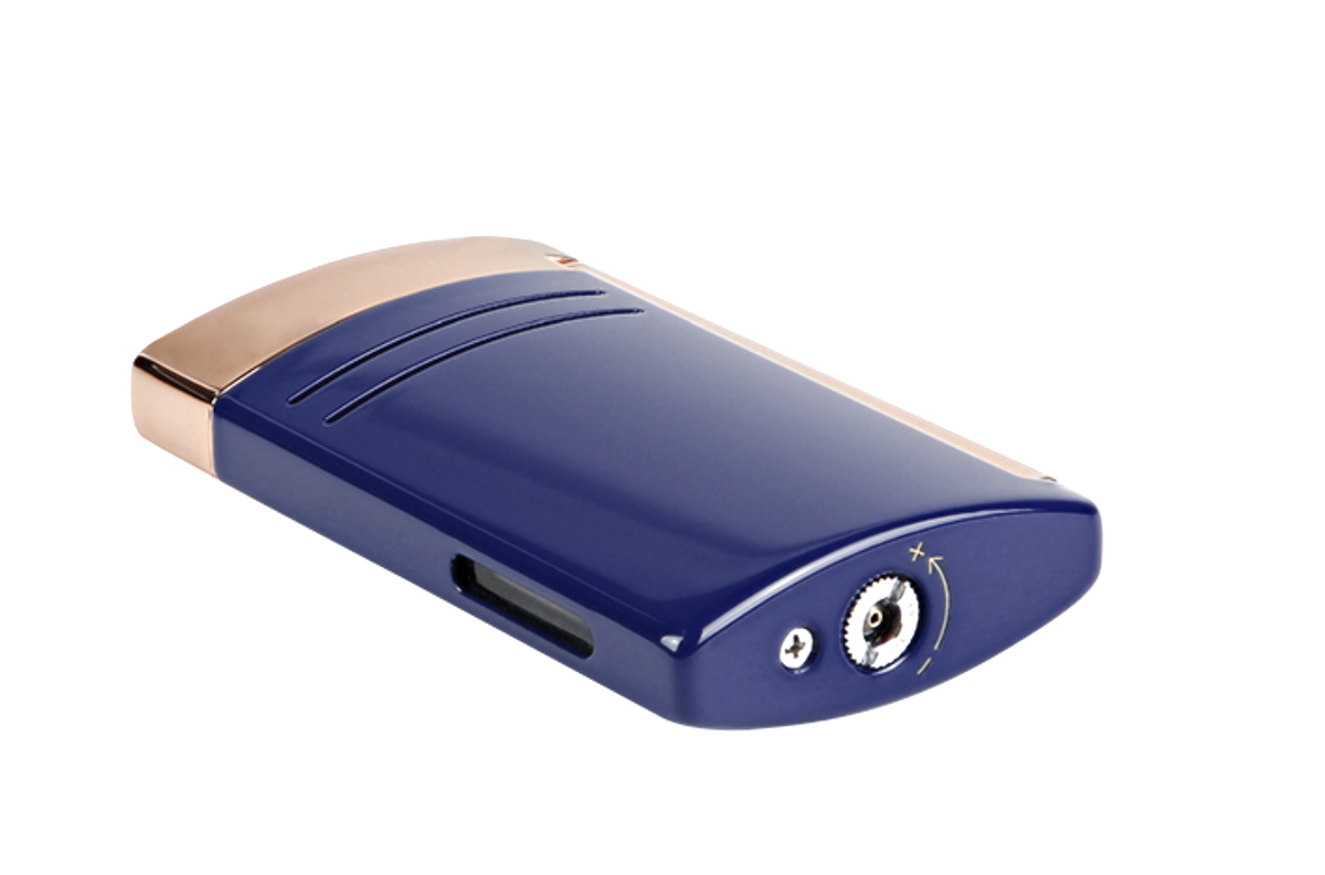 S.T. Dupont MaxiJet Torch Lighter, Blue & Rose Gold, 020173 (20173