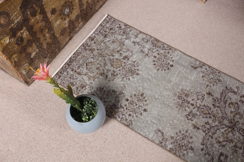 Vintage Rugs, Turkish Rug, Geometric Rug, 1.8x7 ft Runner Rug, Moroccan