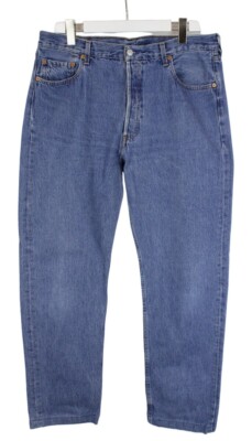 LEVI's 501 Jeans Men's W38 L33 Straight Fit Button Fly Denim Blue