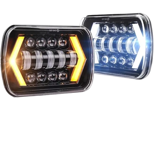 2pcs 7x6" Rectangle LED Headlight High/Lo Sealed Beam H6054 for GMC Syclone 1991 - Image 4 of 4