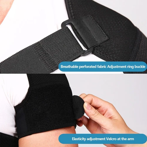 Double Shoulder Brace Support Torn Rotator Cuff Compression Sleeve Pain Reliefs - Picture 6 of 11