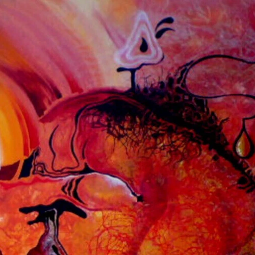 cuerpo hombres figuras sol fuego arte abstracto contemporáneo pintura artista contemporáneo Foto 4 de 4