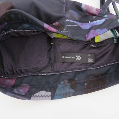 All in Motion Womens Light Support Strappy Back Sports Bra Size XS - Navy Floral - 第 4/4 張圖片