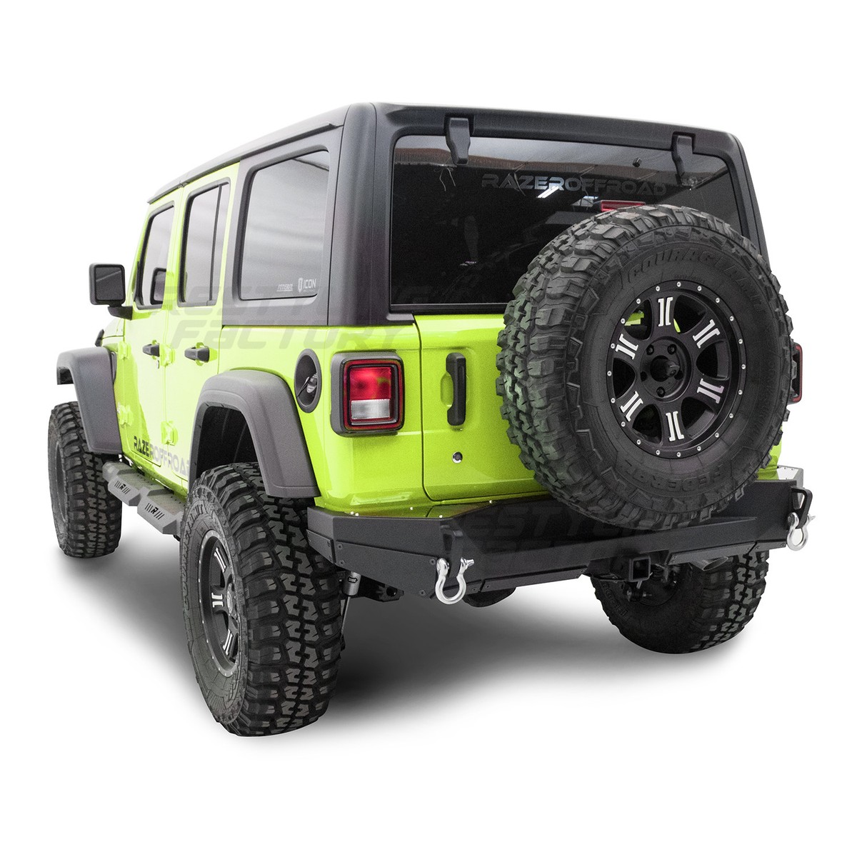 Doctorchrome Full Width HD Rock Crawler Rear Bumper + Hitch For Jeep Wrangler JL 2018-2020