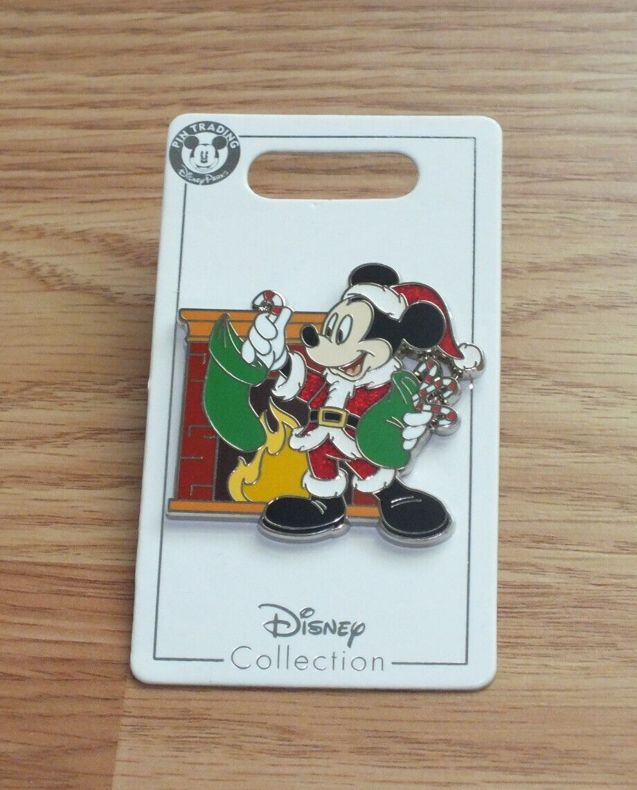 Disney Collection Santa Mickey With Stockings Fireplace Collectible Pin