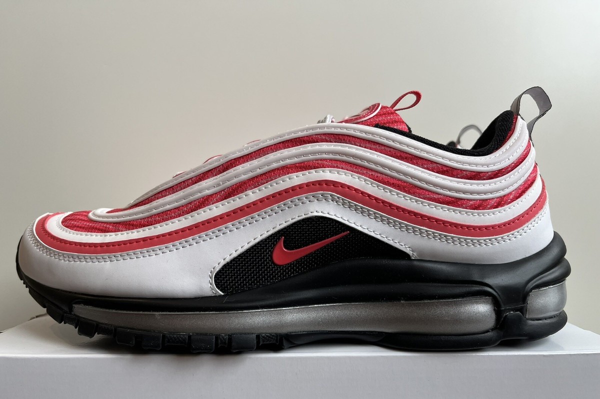 Nike Air Max 97 White Red Black DJ3181-991 Men's Sz 9.5 NoLid | eBay