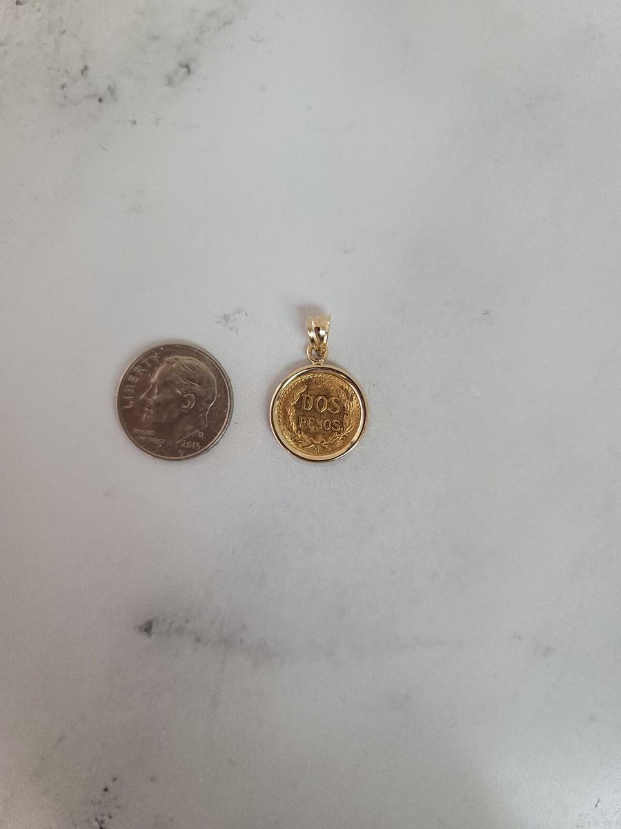 アクセサリー DOS PESOS 1945 Dos Pesos Gold Coin Pendant with Polished Bezel - gift
