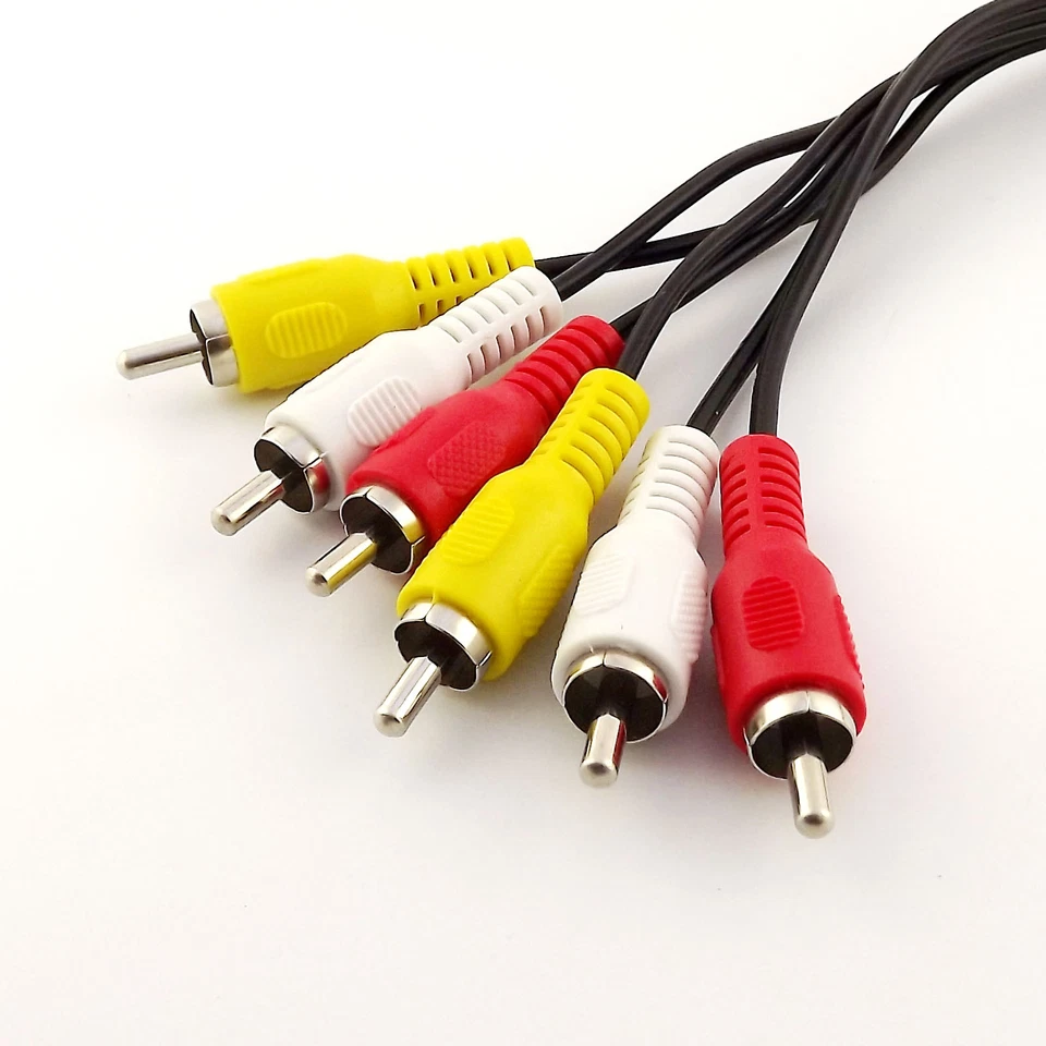 1pcs 3x RCA Phono Female to 6x RCA Male Splitter Audio Video AV Adapter Cable - Image 4 of 4