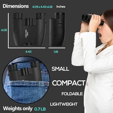 Compact Binoculars 12x25 for Adults and Kids,Large View Waterproof Binoculars