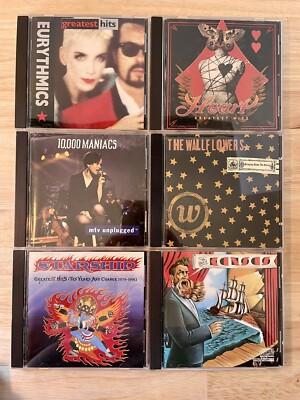 90s CDs Set 6 EURYTHMICS, HEART, 10,000 MANIACS, WALLFLOWERS, STARSHIP, KANSAS