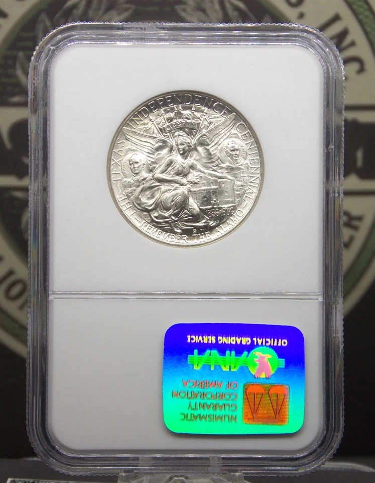1936 "D" Commemorative *TEXAS* Silver Half Dollar 50c NGC MS67 #002 Gem BU Unc - Image 4 of 4