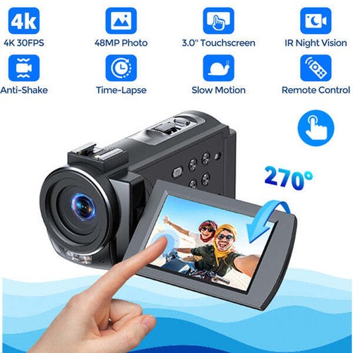 4K Camcorder 48MP Digital Video Camera with 16x Digital Zoom IR Night Vision AU! - Picture 2 of 9