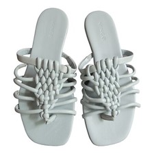 Vince Womens Dae Pale Blue Leather Slide Sandals Shoes 6 200