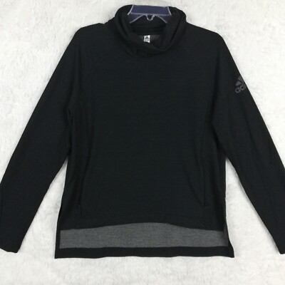 Adidas Womens Sweatshirt Designed2Train Black Climalite Turtleneck Athleisure L