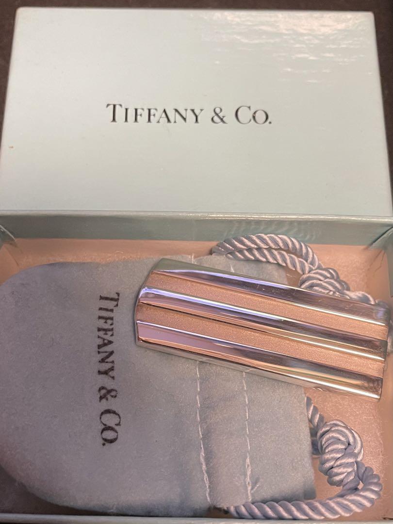 Tiffany & Co. Wave Striped Money Clip Vintage Silver Sterling Silver Box Bag