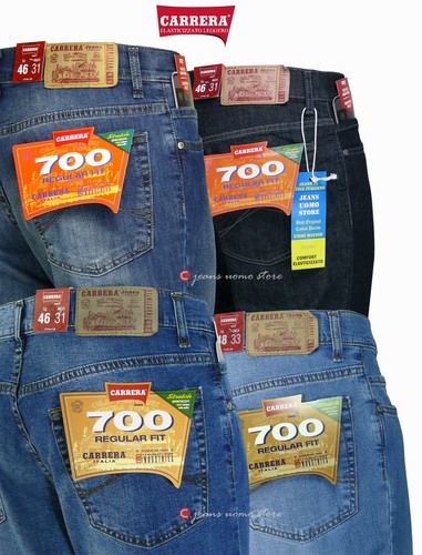 Carrera 700 Spintech Jeans Uomo denim elasticizzato leggero 2 colori tg  46/62 | eBay