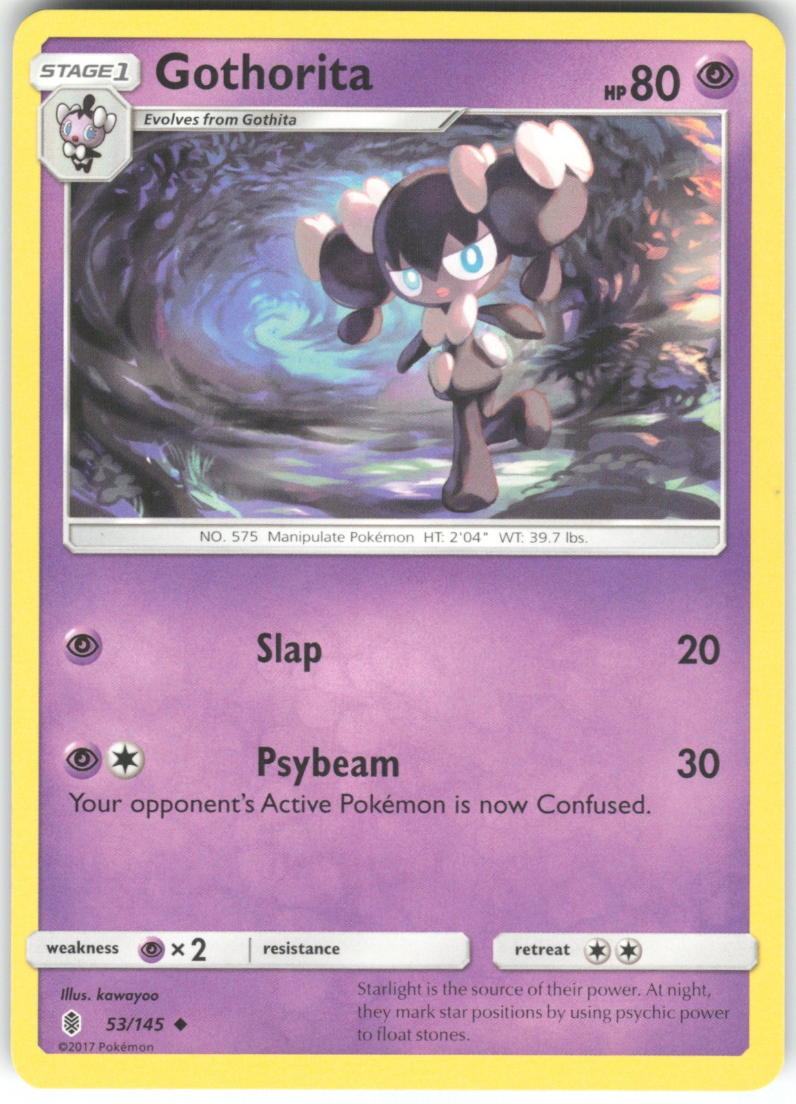 Gothorita 53/145 SM - Guardians Rising Uncommon Pokemon Card MP