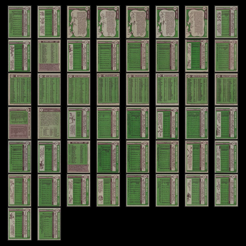 Lote de 50 tarjetas de béisbol vintage Topps 1976 en muy buen estado conjunto MLB colección de distribuidor a granel Foto 2 de 4