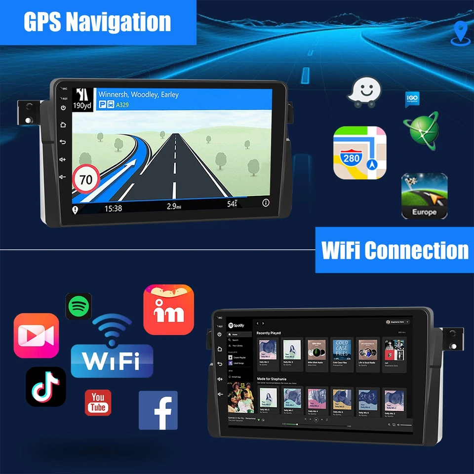 Android 14 32 GB para BMW Serie 3 E46 1998-2006 Carplay GPS Navegación Coche Radio Estéreo Foto 4 de 4