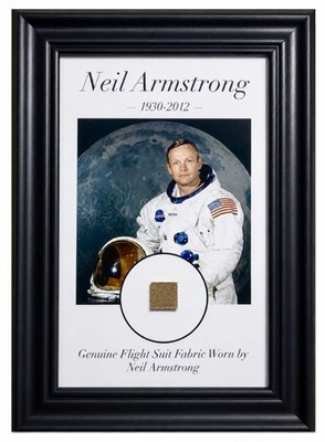 Neil Armstrong - Genuine Flight Suit Artifact - Framed Display 5x7 - NASA Apollo