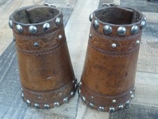 Antique F.M. Stern San Jose Calif. Floral Tooled & Spotted Cuffs